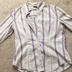 Purple and White Button-down shirt